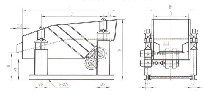 ZSW/GZT棒條振動(dòng)給料機(jī)外形簡圖-河南振江機(jī)械